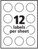 A Picture of product AVE-22825 Avery® Round Print-to-the-Edge Labels with Sure Feed® Print-to-the Edge and Easy Peel, 2" dia, Glossy Clear, 120/PK