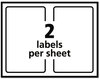 A Picture of product AVE-5126 Avery® Shipping Labels with TrueBlock® Technology w/ Laser Printers, 5.5 x 8.5, White, 2/Sheet, 100 Sheets/Box