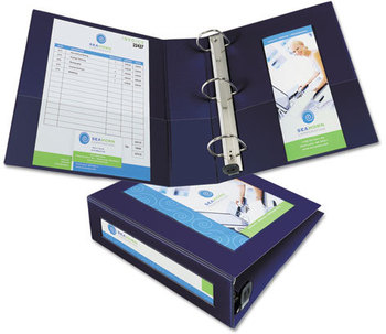 Avery® Framed View Heavy-Duty Binders 3 Rings, 3" Capacity, 11 x 8.5, Navy Blue