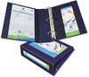 A Picture of product AVE-68038 Avery® Framed View Heavy-Duty Binders 3 Rings, 3" Capacity, 11 x 8.5, Navy Blue