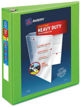 Avery® Heavy-Duty View Binder with DuraHinge® and One Touch EZD® Rings 3 2" Capacity, 11 x 8.5, Chartreuse