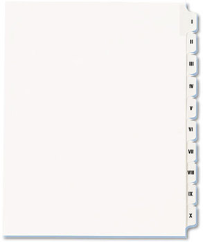 Avery® Preprinted Legal Exhibit Index Tab Dividers with Black and White Tabs Side Allstate Style, 10-Tab, I to X, 11 x 8.5, 1 Set