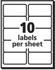 A Picture of product AVE-8463 Avery® Shipping Labels with TrueBlock® Technology w/ Inkjet Printers, 2 x 4, White, 10/Sheet, 100 Sheets/Box