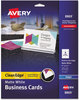 A Picture of product AVE-8869 Avery® Premium Clean Edge® Business Cards Print-to-the-Edge True Print Inkjet, 2 x 3.5, White, 160 8 Sheet, 20 Sheets/Pack