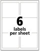 A Picture of product AVE-95940 Avery® White Shipping Labels-Bulk Packs Inkjet/Laser Printers, 3.33 x 4, 6/Sheet, 250 Sheets/Box