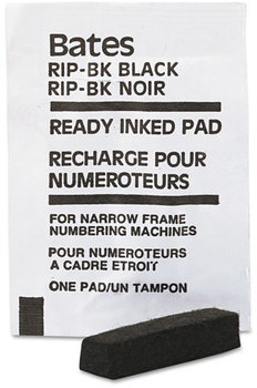 Bates® Ready-Inked Pad for Standard and Dropped Cipher Numbering Machines,  Black