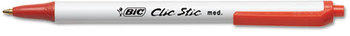 BIC® Clic Stic® Retractable Ballpoint Pen,  Red Ink, 1mm, Medium, Dozen