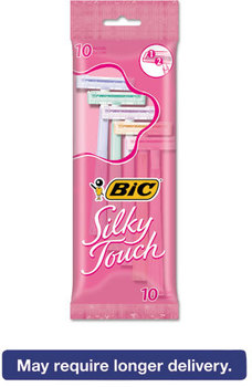 BIC® Silky Touch® Women’s Disposable Razor,  2 Blades, Assorted Colors, 10/Pack