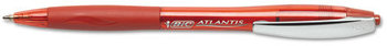 BIC® Atlantis® Original Retractable Ballpoint Pen,  Red Ink, Medium, 1mm, Dozen