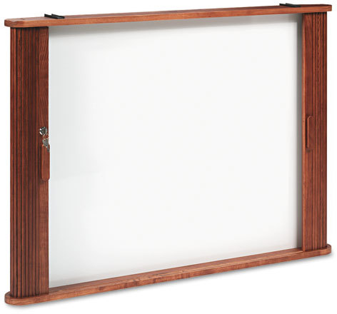 Baumann Paper Best Rite Tambour Door Enclosed Cabinet Magnetic Dry Erase Board 44 X 4 X 32 Medium Oak