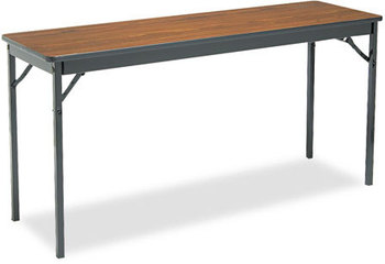 Barricks Special Size Folding Table,  Rectangular, 60w x 18d x 30h, Walnut/Black