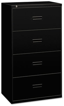 HON® 400 Series Lateral File 4 Legal/Letter-Size Drawers, Black, 30" x 18" 52.5"