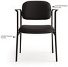 A Picture of product BSX-VL616VA19 HON® VL616 Stacking Guest Chair with Arms Fabric Upholstery, 23.25" x 21" 32.75", Charcoal Seat, Back, Black Base