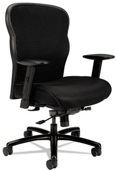 HON® Wave™ Mesh Big & Tall Chair and Supports Up to 450 lb, 19.25" 22.25" Seat Height, Black