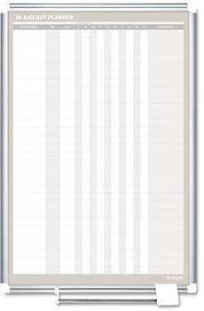 MasterVision® In-Out Magnetic Dry Erase Board,  24x36, Silver Frame