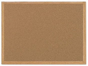 MasterVision® Value Cork Board with Oak Frame,  24 x 36, Natural