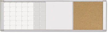 MasterVision® Magnetic Calendar Combo Board,  48 x 18, Aluminum Frame