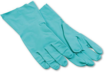 Boardwalk® Nitrile Flock-Lined Gloves,  Large, Green, Dozen
