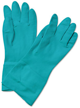 Boardwalk® Nitrile Flock-Lined Gloves,  Medium, Green, Dozen