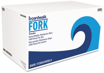 Boardwalk® Heavyweight Polystyrene Cutlery Fork. Black. 1000/Carton.