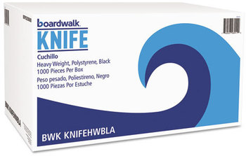 Boardwalk® Heavyweight Polystyrene Cutlery Knife. Black. 1000/Carton.