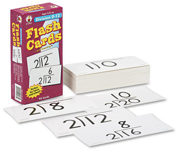 Carson-Dellosa Publishing Flash Cards,  Division Facts 0-12, 3w x 6h, 93/Pack