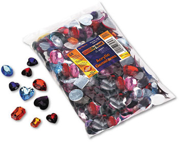 Chenille Kraft® Acrylic Gemstones Classroom Pack,  Acrylic, 1 lbs., Assorted Colors/Sizes