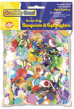 Creativity Street® Sequins & Spangles,  Assorted Metallic Colors, 4 oz/Pack