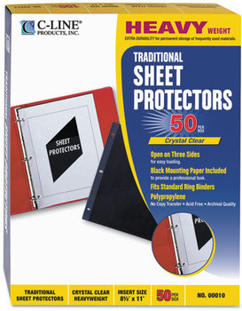 C-Line® Traditional Sheet Protector,  Heavyweight, 11 x 8 1/2, 50/BX