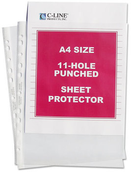 C-Line® A4 Standard Weight Sheet Protector,  Clear, 2", 11 3/4 x 8 1/4, 50/BX