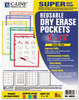 A Picture of product CLI-40630 C-Line® Reusable Dry Erase Pockets,  9 x 12, Assorted Primary Colors, 5/Pack