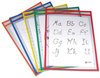 A Picture of product CLI-40630 C-Line® Reusable Dry Erase Pockets,  9 x 12, Assorted Primary Colors, 5/Pack