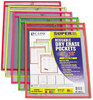 A Picture of product CLI-40810 C-Line® Reusable Dry Erase Pockets,  9 x 12, Assorted Neon Colors, 10/Pack