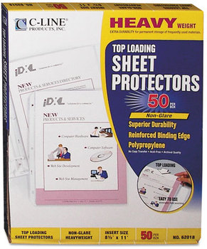 C-Line® Polypropylene Sheet Protector,  Non-Glare, 2", 11 x 8 1/2, 50/BX