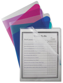 C-Line® Multi-Section Project Folders,  Letter, 1/3 Tab, Clear/Clear 25/PK