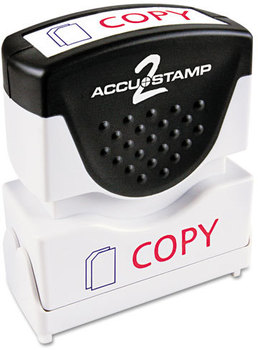 ACCUSTAMP2® Pre-Inked Shutter Stamp with Microban®,  Red/Blue, COPY, 1 5/8 x 1/2