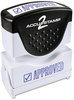 A Picture of product COS-035575 ACCUSTAMP2® Pre-Inked Shutter Stamp with Microban®,  Blue, APPROVED, 1 5/8 x 1/2