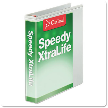 Cardinal® Speedy XtraLife® Non-Stick Locking Slant-D® Ring Binder,  1" Cap, 11 x 8 1/2, White