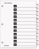 A Picture of product CRD-60313 Cardinal® OneStep® Printable Table of Contents and Dividers,  12-Tab, Months, Letter, White, 12/Set