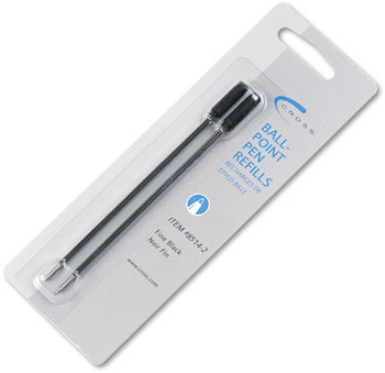 Cross® Refills for Cross® Ballpoint Pens,  Fine, Black Ink, 2/Pack