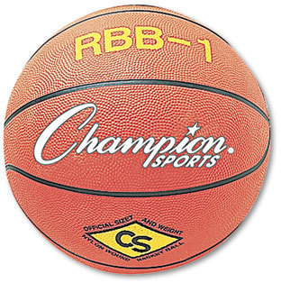 Champion Sports Rubber Sports Ball,  For Basketball, No. 7, Official Size, Orange