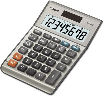 Casio® MS-80S Tax and Currency Calculator,  8-Digit LCD