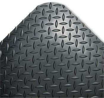 Crown Industrial Deck Plate Anti-Fatigue Mat,  Vinyl, 2' x 3', Black