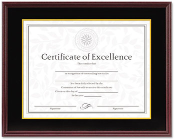 DAX® Hardwood Document/Certificate Frame,  11 x 14, 8 1/2 x 11, Mahogany