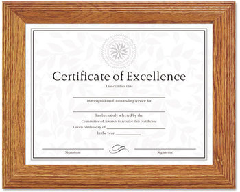 DAX® Stepped Solid Wood Document/Certificate Frame,  Wood, 8-1/2 x 11, Stepped Oak