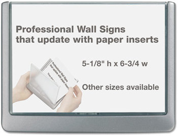 Durable® Click Sign Holder For Interior Walls,  6 3/4 x 1/2 x 5 1/8, Graphite