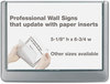 A Picture of product DBL-497737 Durable® Click Sign Holder For Interior Walls,  6 3/4 x 1/2 x 5 1/8, Graphite