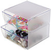 A Picture of product DEF-350101 deflecto® Stackable Cube Desktop Organizer,  Clear Plastic, 6 x 7-1/8 x 6
