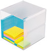 A Picture of product DEF-350401 deflecto® Stackable Cube Desktop Organizer,  Clear Plastic, 6 x 6 x 6