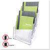 A Picture of product DEF-77441 deflecto® Multi Compartment DocuHolder®,  Four Compartments, 9-1/4w x 7d x 13-1/2h, Clear